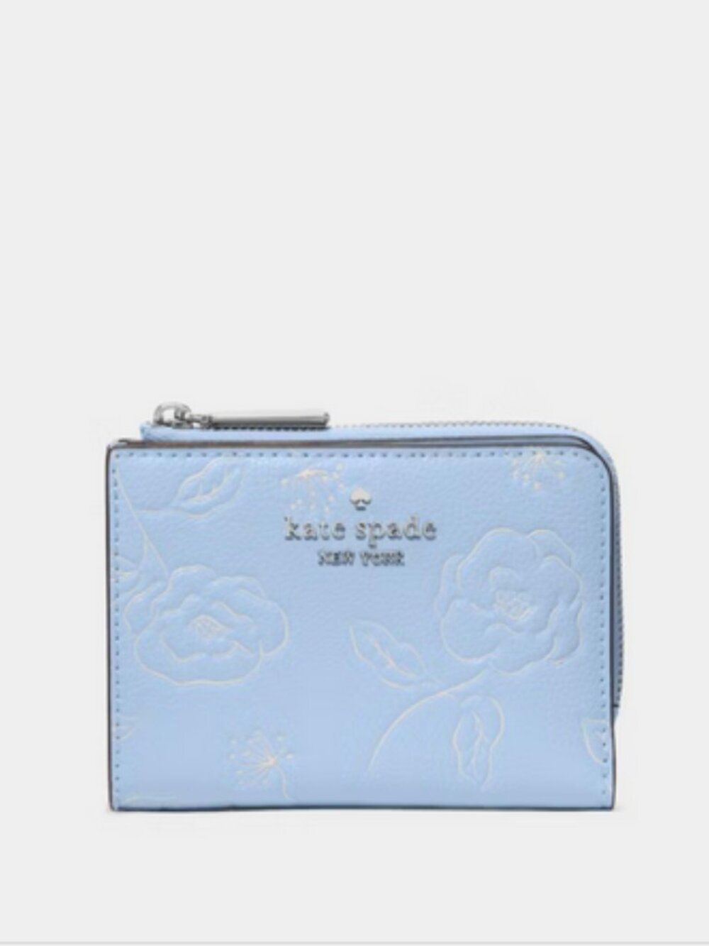 New Kate Spade Floral Small L-Zip Leather Wallet - North Star - Picture 2 of 5